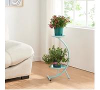 [en.casa] Porte-Plantes Style Intemporel Support de Plantes pour Intérieur Étagère à Fleurs Design pour Salon Chambre Bureau Métal 62 x 30 x 25 cm Bleu Clair