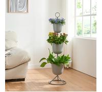 Porte-plantes Alphen 110 x 28 cm 3 cache-pots gris
