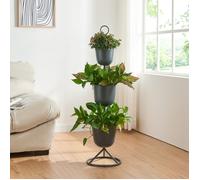 Porte-plantes Alphen 110 x 28 cm 3 cache-pots noir