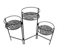 The home deco factory Porte-plantes 3 niveaux «Éventail» 66 cm Noir