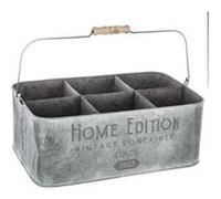 Porte plantes six emplacements vintage - L 36,5 x l 24 x H 14 cm - Gris