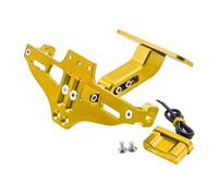 Porte Plaque d'immatriculation Moto Pour Raptor 700 2006-2024 Pour YFZ450R 2014-2023 Pour YXZ1000R Support Plaque D'immatriculation Réglable Fender Eliminator(Golden)