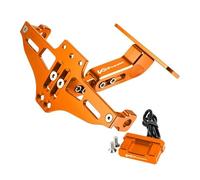 Porte Plaque Moto Accessoires pour Suzuki Vstrom 650 250 100XT DL650 DL1000 DL250 Support De Plaque D'immatriculation Réglable avec Suppression De Garde-Boue Arrière(Orange)