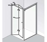 Porte pliante à charnières HSK Atelier Plan pour panneau latéral, dimensions : 120,0 cm x 200,0 cm, butée à charnière à gauche, 17788120-L-41-50, Cabines de douche: Aspect chromé : ESG clair