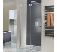 Porte pliante à charnières HSK K2P dans niche, dimensions : 80,0 cm x 200,0 cm, butée gauche, 2108080-L-41-50, Cabines de douche: Aspect chromé : ESG clair