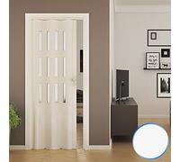 Porte Pliante accordèon Blanc en PVC Verre Opaque 88,5x214cm Mod. Luciana