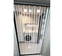 Porte Pliante accordéon en Aluminium Blanc avec vitre Acrylique Transparente - Cloison intérieure Pliante 57 x 80 po, Porte coulissante temporaire avec poignée et loquet pour Porte et placar