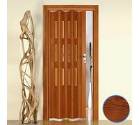 Porte Pliante accordèon en PVC Cerisier Verre Clair 88,5x214cm Mod. Luciana