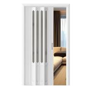 Porte pliante accordéon en PVC imperméable et insonorisant pour utilisation en intérieur avec grande ouverture (204 x 200 cm)