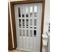 Porte pliante accordéon en PVC pour placard, armoire, placard, système de rails sans perçage, 81,3 x 203,2 cm
