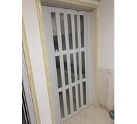 Porte Pliante accordéon Extra Large - Porte plissée Transparente Gain de Place avec fenêtre à Grille, moustiquaire rétractable pour Chambre et buanderie (400 cm x 230 cm / 157,5 po x 91 po)