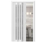 Porte Pliante accordéon - Porte coulissante accordéon en PVC pour la Maison, Le Placard, Le Garde-Manger, la Chambre - Gain de Place, Solution d'aménagement intérieur élégante, Installation