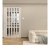 Porte Pliante Accordéon, Porte De Placard Pliante, Matériel De Montage Inclus, En PVC Blanc Avec Verre Acrylique, Convient Aux Placards Et Cuisines(Style4,60x80in(152.4x203.2cm))