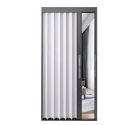 Porte pliante accordéon pour cuisine et salle de bain - 203 cm de haut - En aluminium - Économie d'espace - Rétractable - Avec serrure et clé - Cadre gris