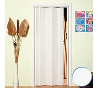 Porte Pliante accordèon PVC Blanc Pastel Bouton 83x214 reductible Mod. Maya