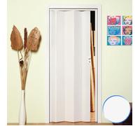 Porte Pliante accordèon PVC Blanc Pastel Bouton 83x214 reductible Mod. Maya