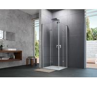 HÜPPE Design pure Porte pliante, pour accès d'angle, pour niche, pour paroi latérale, 8P0901087321, 8P0901