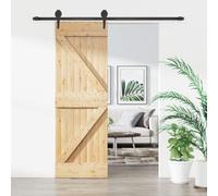 Porte pliante complète pour porte de buanderie, porte coulissante avec ferrure, 70 x 210 cm, portes pliantes en pin massif, pour salle de bain, bureau, salon, cuisine