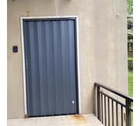 Porte pliante de sécurité intérieure extérieure en métal, kit coulissant en alliage d'aluminium pour porte simple ou double, taille personnalisable, solution indéchirable pour une sécurité accrue