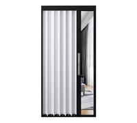 Porte pliante en accordéon - 203 cm de haut - Économie d'espace - Porte coulissante rétractable en aluminium avec serrure et clé - Cadre noir - Pour cuisine et salle de bain