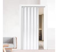 Porte pliante en accordéon avec poignée améliorée et kit de rail à roulettes pour une installation facile et un gain de place dans les placards et les chambres
