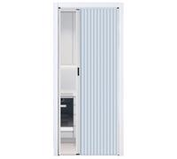 Porte pliante en accordéon de 195 cm - Porte intérieure en carton multi-plis nid d'abeille avec cadre en aluminium blanc pour chambre à coucher, salle de bain, cuisine - Solution de séparation peu