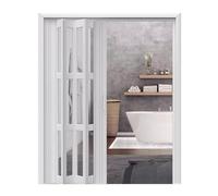 Porte pliante en accordéon en PVC, 91,4 x 203,2 cm, panneaux transparents pour cuisine, salle de bain, armoire, séparateur de pièce - Solution peu encombrante, élégante et polyvalente