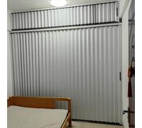 Porte pliante en accordéon, Largeur se pliante blanche du diviseur 22-90in de pièce de porte d'accordéon avec la serrure et la clé(25x80in(64x203cm))