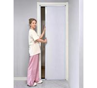 Porte pliante en accordéon non tissé avec cadre en aluminium, installation facile, sans perçage, porte intérieure peu encombrante, idéale pour la maison ou le bureau