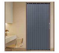 Porte pliante en accordéon robuste de 198,1 cm de haut avec serrure et clé, porte intérieure en accordéon pour un usage domestique et commercial, gris et blanc, design peu encombrant, 68,6 cm de large
