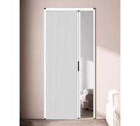 Porte pliante en accordéon sans perçage, séparateur coulissant pour cuisine et douche, grille de séparation personnalisable, blanc, 60 x 180 cm