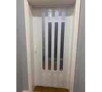 Porte Pliante intérieure accordéon avec vitrage Acrylique, cloison coulissante en PVC, Portes intermédiaires, Longueurs Disponibles : 198, 200, 202, 203, 210 et 220 cm (150 x 195 cm / 59,1 x