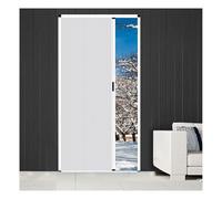 Porte Pliante Porte accordéon sans perçage adaptée aux locataires, cloison tissu nid d’abeille sans outil pour placard et petit garde-manger d’appartement locatif(White,82.6x204CM)