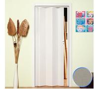 Porte pliante pvc accordèon reductible coulissante tissu gris 83x214 mod maya
