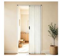 Porte pliante rétractable à profil ultra-bas | Portes accordéon occultantes pliantes intérieures, cadre en aluminium étanche for salon(White,58x80in (147.5x203cm))