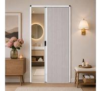 Porte pliante rétractable avec cadre en aluminium durable et rail bas