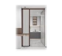 Porte pliante rétractable avec cadre en aluminium et tissu cellulaire,avec kit de quincaillerie coulissante,pour Balcon Buanderie Chambre Salon(145x230cm/57x91in)