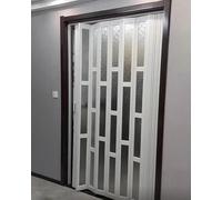 Porte pliante rétractable avec texture chêne, porte intérieure coulissante pour cuisine, portail d'intimité pliable avec poignée et matériel, porte moustiquaire personnalisable