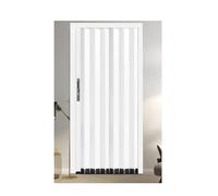 Porte Pliante Sans Perçage, Cadre En Aluminium, Porte Accordéon for Couloir, Cloison De Séparation, Cuisine Ou Salle De Bain, Avec Serrure(64x80in (162.5x203cm))