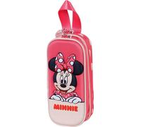 Porte-plume double 3D Disney Minnie Mouse Bobblehead, rose