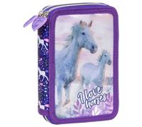 Porte-plume double pour l'école Chevaux en lavande