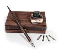 Porte-Plume En Bois - 5 Plumes Différentes Tailles - Calligraphie - Coffret Bambou - Online