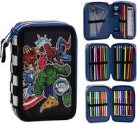 Porte-plume rempli Avengers - Trousse d'école & pot à crayons avec accessoires pour enfants