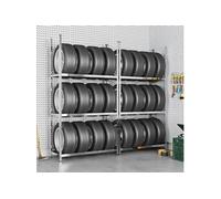 vidaXL Porte-pneus à 3 niveaux 2 pcs Argenté 110x40x200 cm Acier