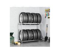 vidaXL Porte-pneus à 2 niveaux Argenté 110x40x110 cm Acier