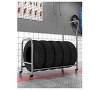 Porte-pneus mobile robuste avec 4 roues pour un rangement et un transport faciles, idéal pour l'organisation du garage et de l'atelier