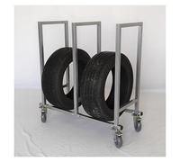 Porte-pneus mobile robuste avec roues pour un transport facile, organise efficacement les grands pneus dans les garages et les ateliers de réparation