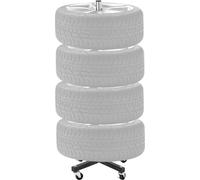 Porte-pneus pour 4 pneus avec jantes, Porte-pneus mobile, Convient pour les pneus jusqu'à 225 mm de large, Conception robuste, Solution peu encombrante