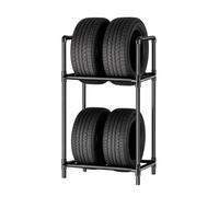Porte-pneus pour 4Pneus,Étagère de Rangement pour Pneus Réglable en Hauteur | Structure en Acier Robuste, Support de Rangement pour Garage & Atelier (57,2 x 37,3 x 114,6 cm)