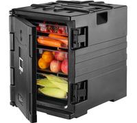 Porte-poêles isolé de SucceBuy, 82 Qt, LLDPE, boucles doubles, chauffe-poêles à chargement frontal, poignées, empilable, pour catering/restaurant/cantine